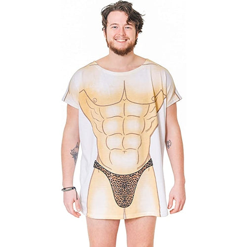 LA Imprints Fantasy Coverup Leopard Thong Men's Bikini Body Coverup T-Shirt