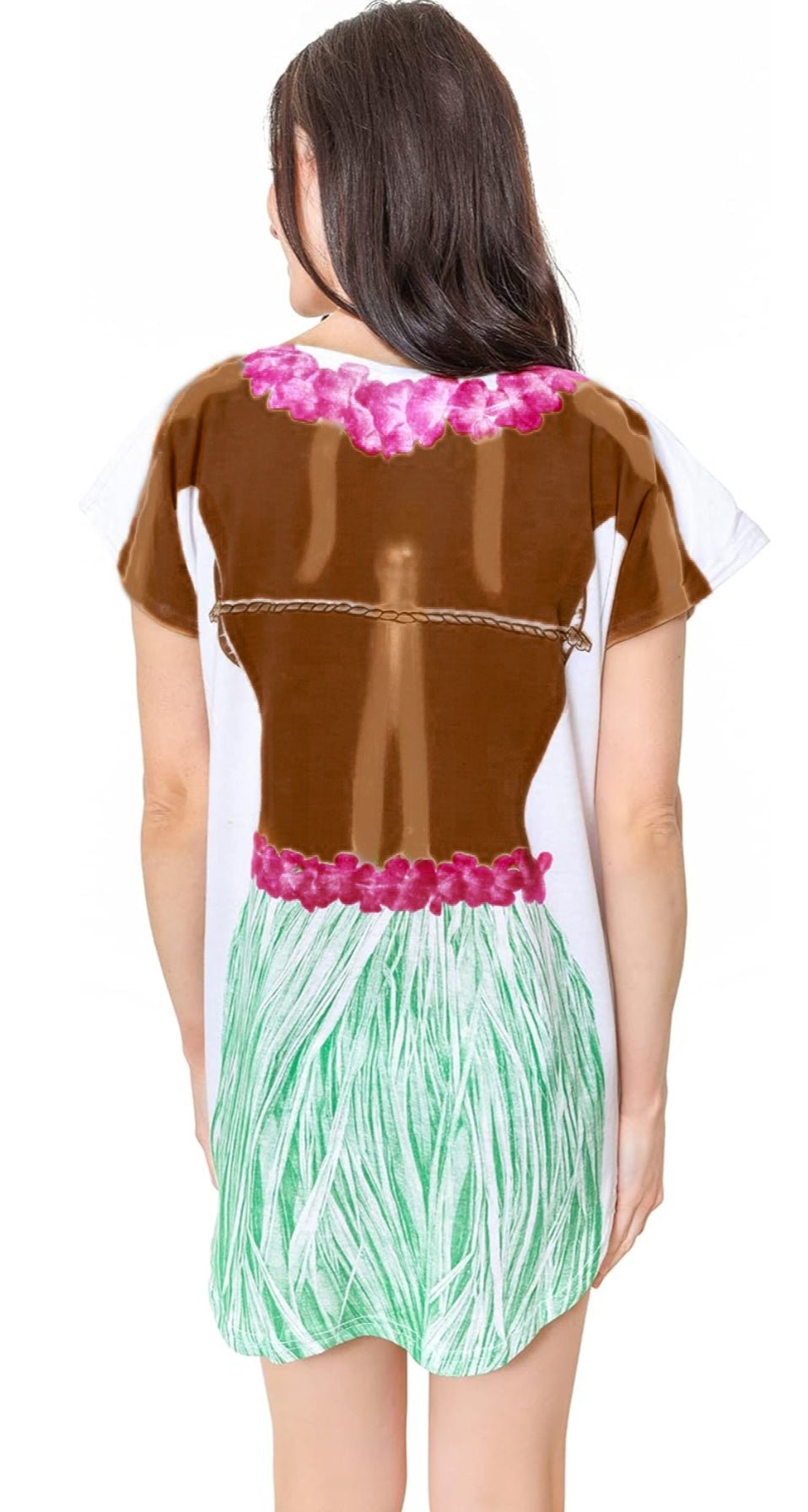 LA Imprints Fantasy Coverup Tan Hula Girl Bikini Body Coverup T-Shirt