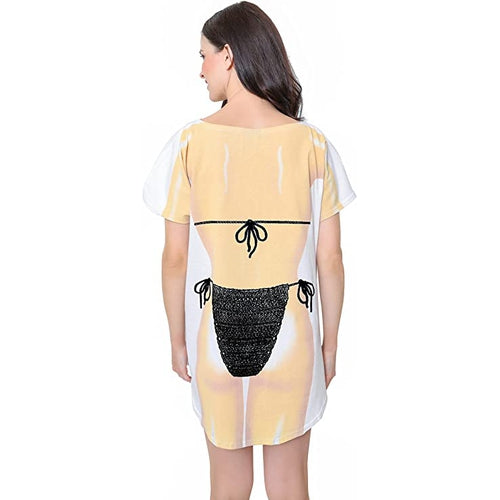 LA Imprints Fantasy Coverup Black Macrame Bikini Body Coverup T-Shirt
