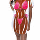 LA Imprints Fantasy Coverup Dark Skin Fuchsia Macrame Bikini Body Coverup T-Shirt