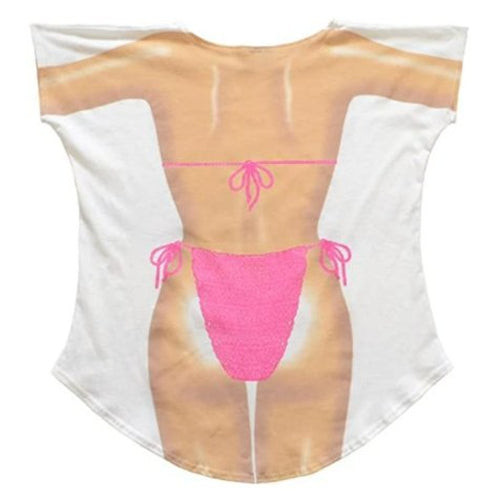 LA Imprints Fantasy Coverup Fuchsia Macrame Bikini Body Coverup T-Shirt
