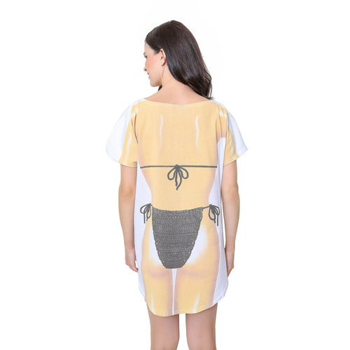LA Imprints Fantasy Coverup Gray Macrame Bikini Body Coverup T-Shirt