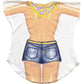 LA Imprints Fantasy Coverup Mardi Gras Girl Body Coverup T-Shirt