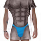 LA Imprints Fantasy Coverup Men's Dark Skin Blue Thong Body Coverup T-Shirt
