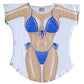 LA Imprints Fantasy Coverup Ocean Blue Macrame Bikini Body Coverup T-Shirt