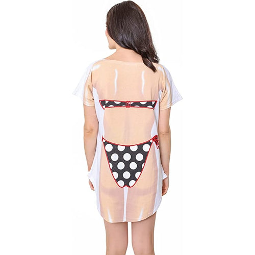 LA Imprints Fantasy Coverup Polka Dot Bikini Body Coverup T-Shirt
