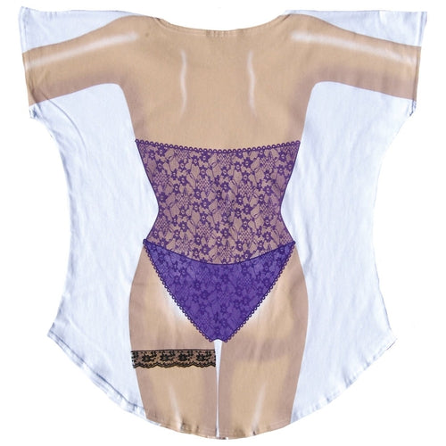 LA Imprints Fantasy Coverup Purple Lingerie Bikini Body Coverup T-Shirt