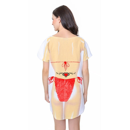 LA Imprints Fantasy Coverup Red Macrame Tramp Stamp Bikini Body Coverup T-Shirt