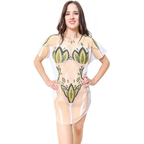 LA Imprints Fantasy Coverup Show Girl Bikini Body Coverup T-Shirt