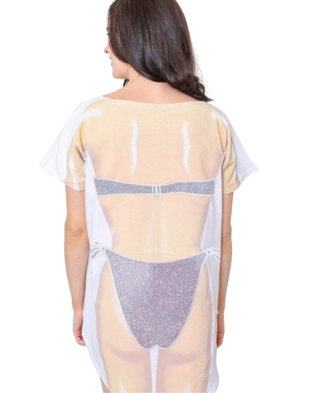 LA Imprints Fantasy Coverup Silver Sparkle Bikini Body Coverup T-Shirt