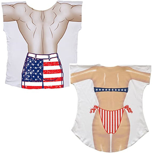 LA Imprints Fantasy Coverup Stars & Stripes Couple's Bikini Bathing Suit Coverup T-Shirts