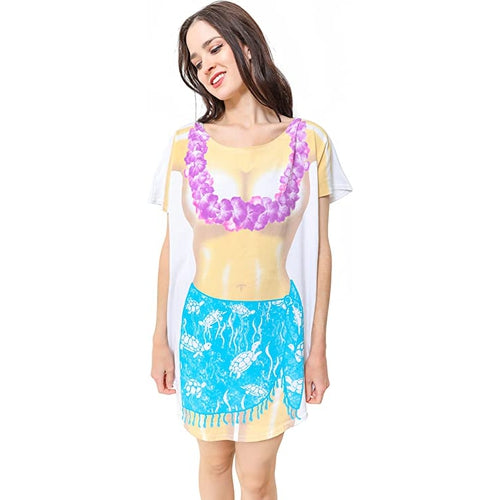 LA Imprints Fantasy Coverup Topless Turtle Bikini Body Coverup T-Shirt