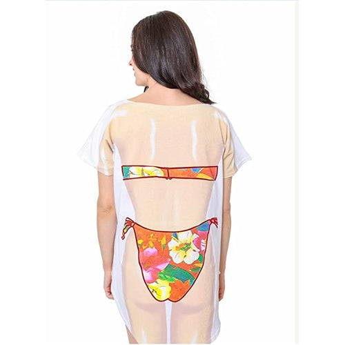 LA Imprints Fantasy Coverup Tropical Flowers Bikini Body Coverup T-Shirt