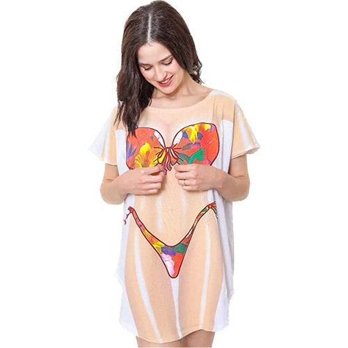 LA Imprints Fantasy Coverup Tropical Flowers Bikini Body Coverup T-Shirt