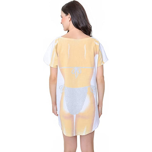 LA Imprints Fantasy Coverup White Macrame Bikini Body Coverup T-Shirt