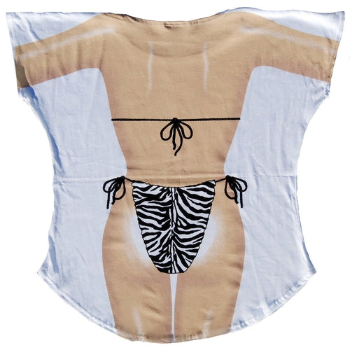 LA Imprints Fantasy Coverup Wild Zebra Bikini Body Coverup T-Shirt